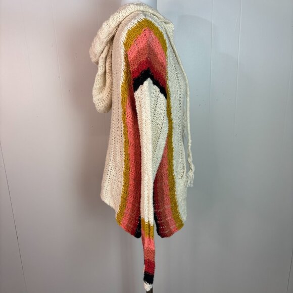 Rip Curl Sweater XS Ivory Hooded Baja Stripe Pullover Relaxed Fit Women's - Picture 6 of 11